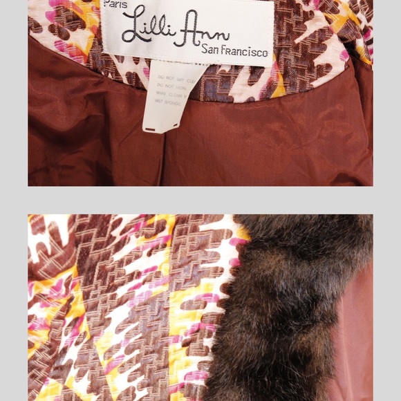 Vtg 70s Lilli Ann Iridescent Faux fur Coat SM - Picture 8 of 8